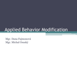 Applied Behavior Modification