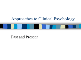 Current Paradigms in Psychopathology and Therapy