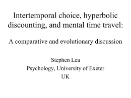 Mental time travel and temporal discounting: The