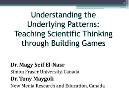 Understanding the Underlying Patterns: Teaching Scientific