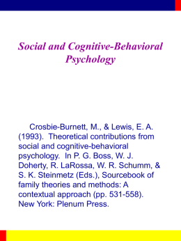 Social and Cognitive-Behavioral Psychology