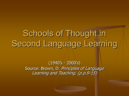 Schools of Thought in Second Language Learning