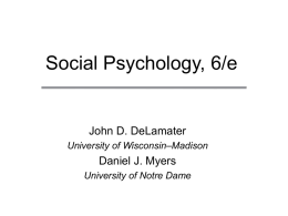 Social Psychology, 6/e