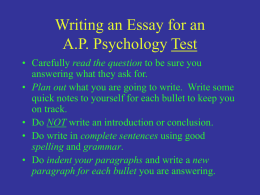 A.P. Free Response Essay Questions 1992-2005