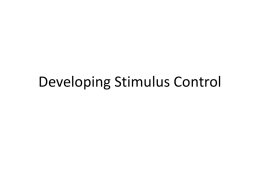 Developing Stimulus Control