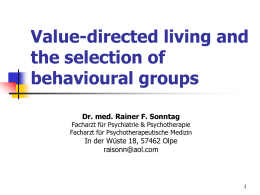 Behavior chains - Association for Contextual Behavioral Science