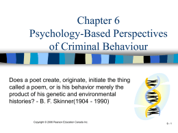 Psychology-Based Perspectives of Criminal
