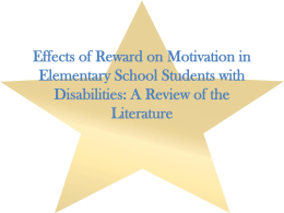 Effects of Reward on Motivation in Elementary School Students with