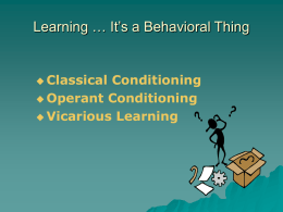 Learning … It`s a Behavior Thing