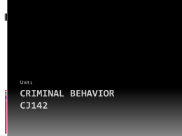 Criminal Behavior CJ142