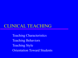 clinical teaching - HealthSciencesContinuingEducatio