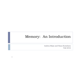 Memory: An Introduction