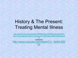 Early History of Treating Mental Illness