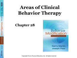 Areas of Clinical Behavior Therapy