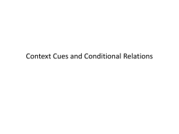 Context Cues and Conditional Relations