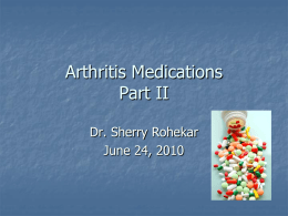 Arthritis Medications Part I