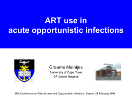 ART use in Acute Opportunistic Infections