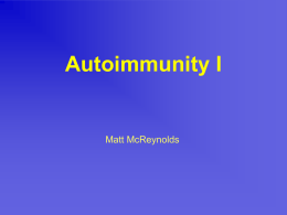 Autoimmunity I - University of Arizona