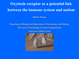 Induction of the autism related oxytocin receptor in the