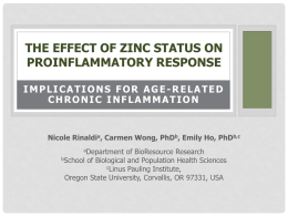 The Effect of Zinc Status on Proinflammatory Response