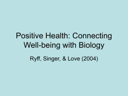 Positive Health: Connecting Well