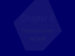 Psychological Factors and Health