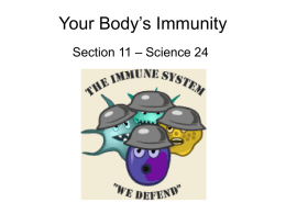 Your Body`s Immunity - Ms. Nielsen`s Courses Site