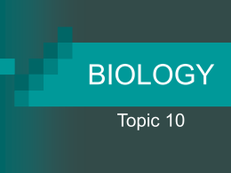 Biology Topic 10