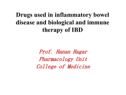 Lecture 5 - Drugs used in inflammatory bowel disease