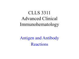 CLLS 3311 Advanced Clinical Immunohematology