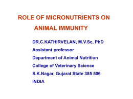 ROLE OF MICRONUTRIENTS ON ANIMAL IMMUNITY