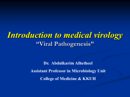 8-Pathogenesis of Viral Infection AK updated
