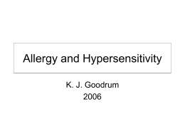 Allergy and Hypersensitivity