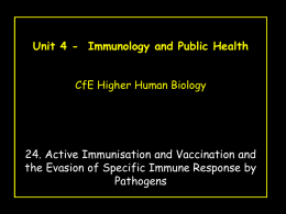 Active Immunisation and Vaccination