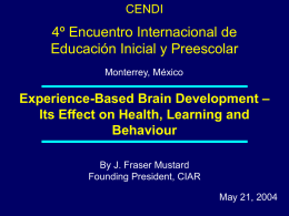 Early Experience-Based Brain Development – Its Effect
