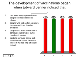 The development of vaccinations began when Edward Jenner