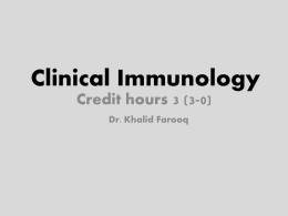 clinical immunology lecture 1