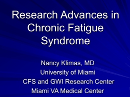Treatment of CFS: the USA Experience