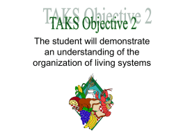 Objective 2 - Organization of Living Systems