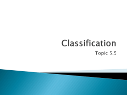 Classification notes