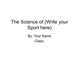 Science of Sports