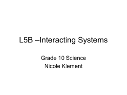 5B SNC2P interacting systems - Nicole