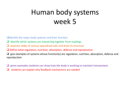 Human body systems week 5