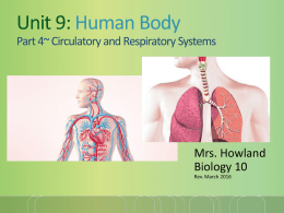 BIOLOGY CLASS NOTES UNIT 9 Human Body CIRCULATORY and