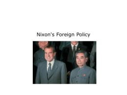 Nixon`s Foreign Policy
