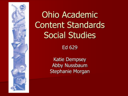 Ohio Academic Content Standards Social Studies