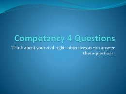 Competency 4 Questions