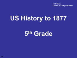 US History to 1877 5th Grade
