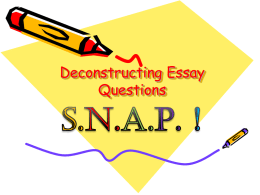 SNAP Essay Questions
