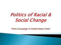 Three Groupings in United States Cities